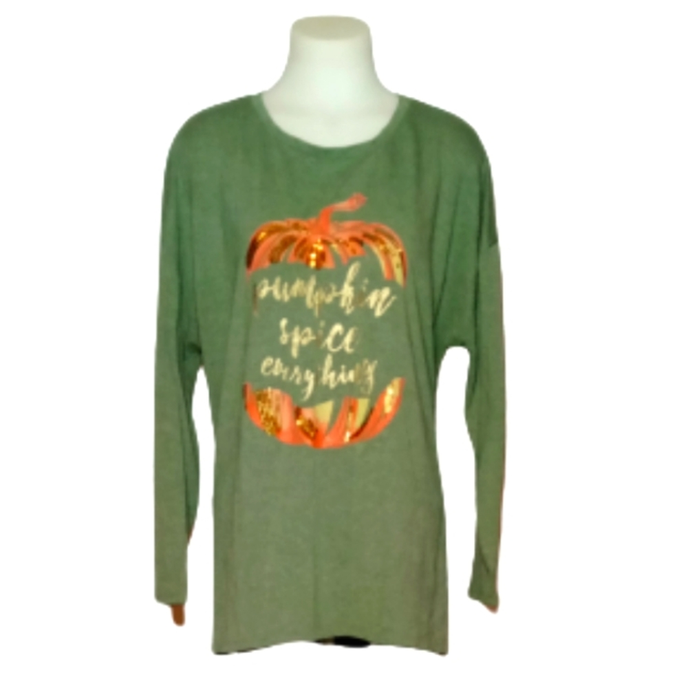 Cato Gray Orange Pumpkin Top Sz 18/20W